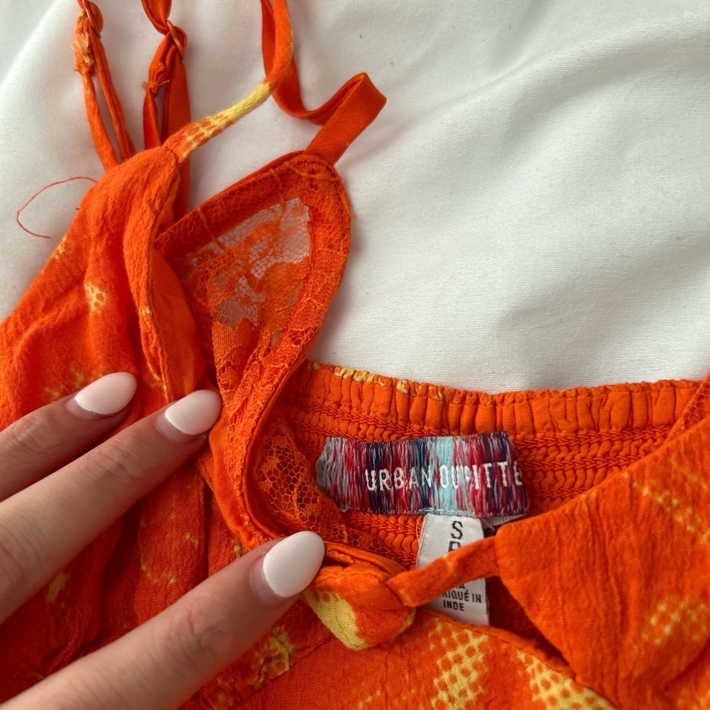 Urban Outfitters Orange Lace Midi Dress - Picture 3 of 3